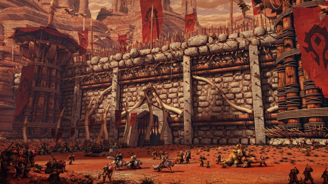 Fantasy city giant gate clock free wallpaper for desktop - medium preview image