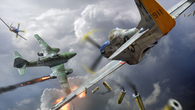 Planes flying cloudy sky background #2 free wallpaper - medium preview image