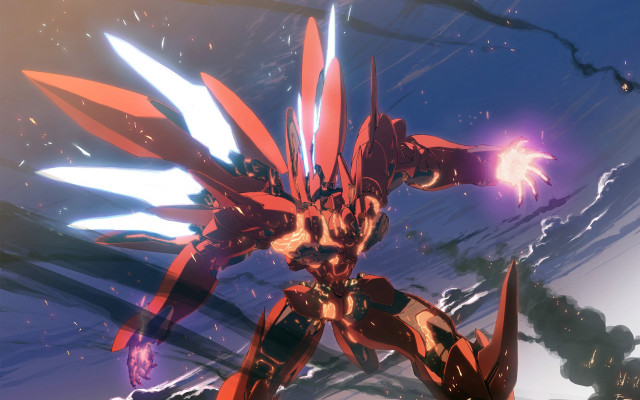 Robot sword sky clouds lightning #2 free wallpaper - medium preview image
