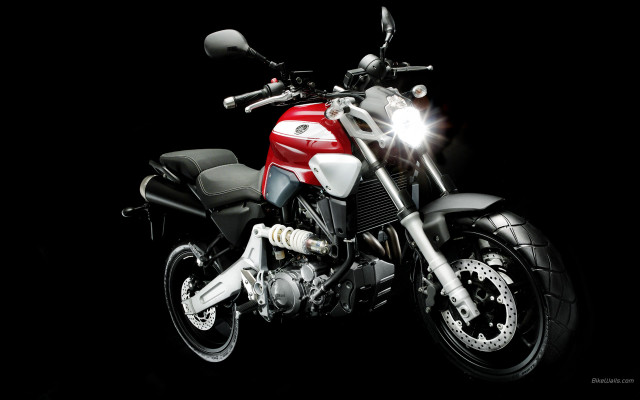 Red white motorcycle dark room free wallpaper - medium preview image