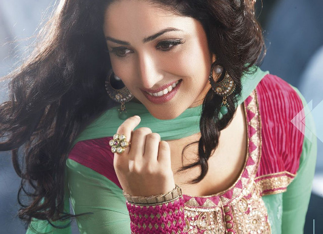 Woman green pink dress smiling #2 free wallpaper - medium preview image