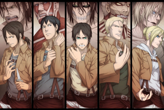 Anime characters expressions group hands free wallpaper - medium preview image