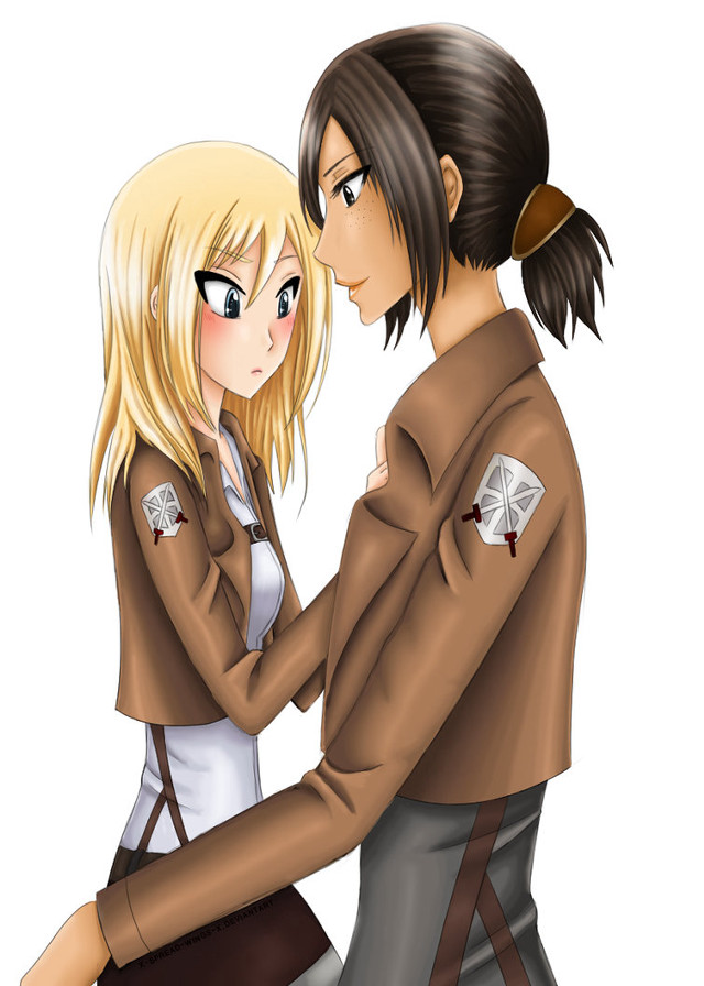 Anime couple hugging smiling hand free wallpaper - medium preview image