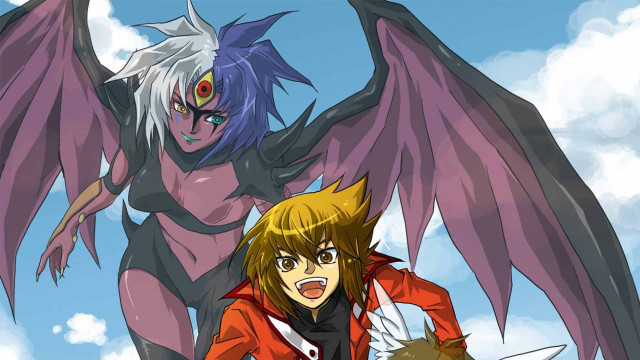 Anime couple cloudy dragon background free wallpaper - medium preview image