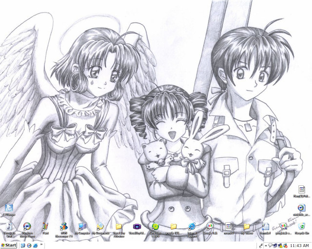 Angel wings teddy bear manga free wallpaper - medium preview image
