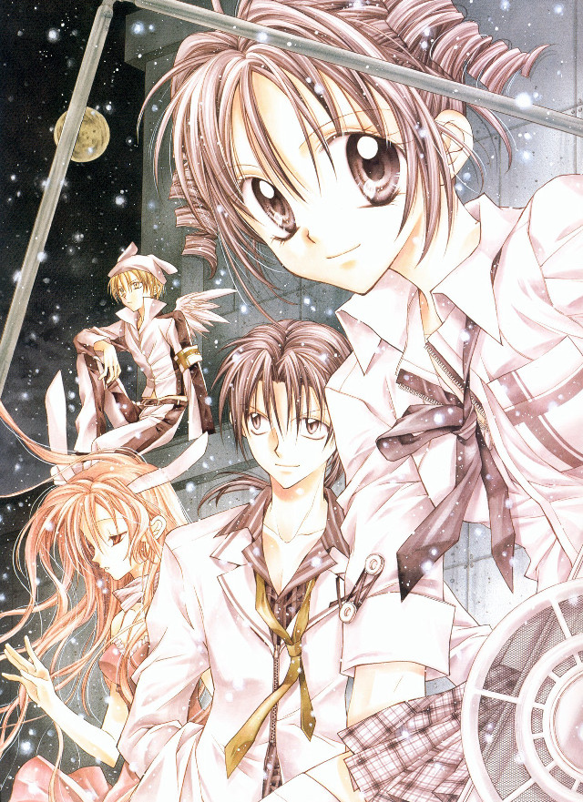 Anime characters window snow falling free wallpaper - medium preview image
