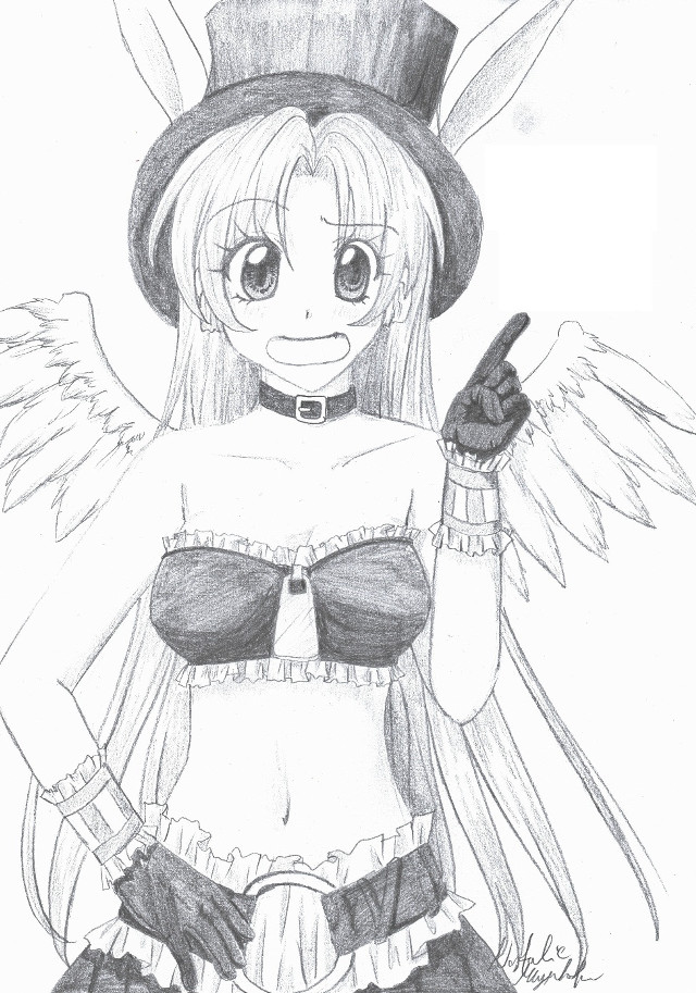 Girl wings top hat gun free wallpaper - medium preview image