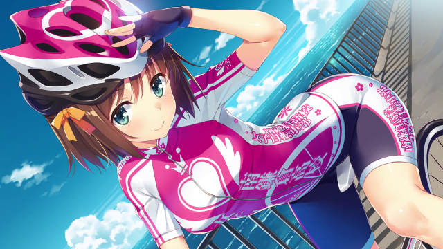 Girl pink bike outfit wall free wallpaper - medium preview image