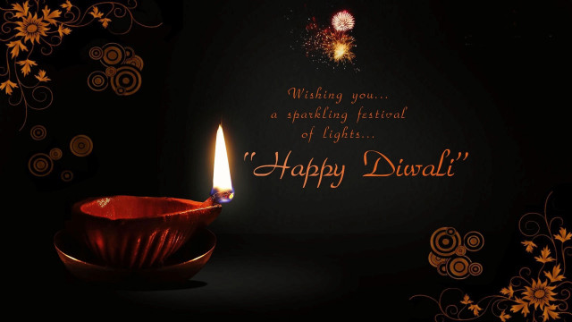 Lit candle happy diwali dark free wallpaper - medium preview image