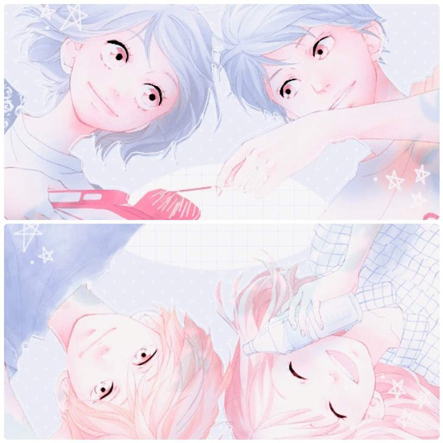 Anime couple bed toothbrush laying free wallpaper - medium preview image