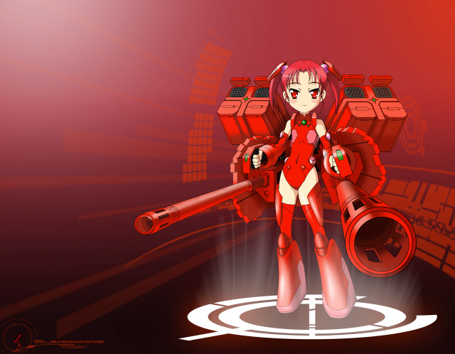 Cartoon character gun red background #2 free wallpaper - medium preview image