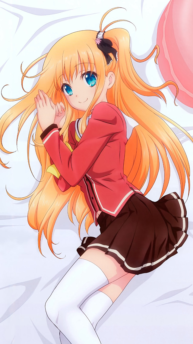 Girl red shirt black skirt free wallpaper - medium preview image