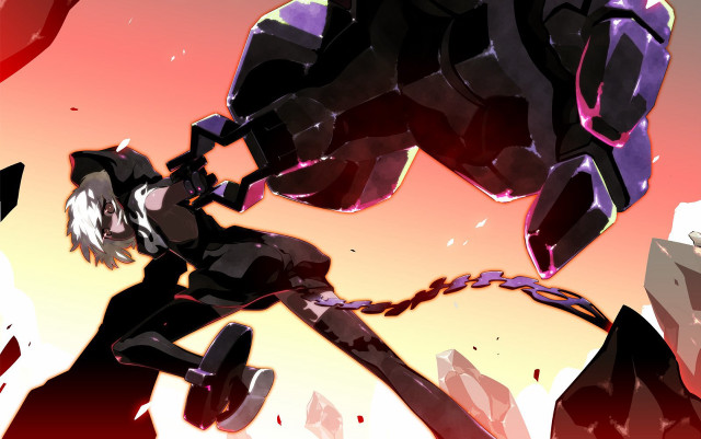 Cartoon character holding chain giant free wallpaper - medium preview image