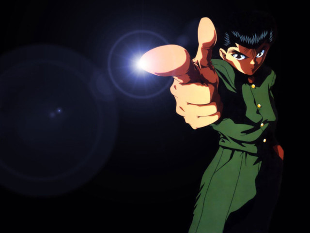 Man green shirt pointing light free wallpaper - medium preview image