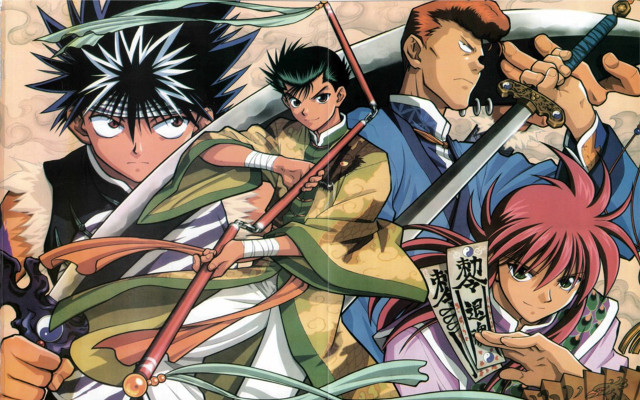 Anime characters swords fighting group #2 free wallpaper - medium preview image