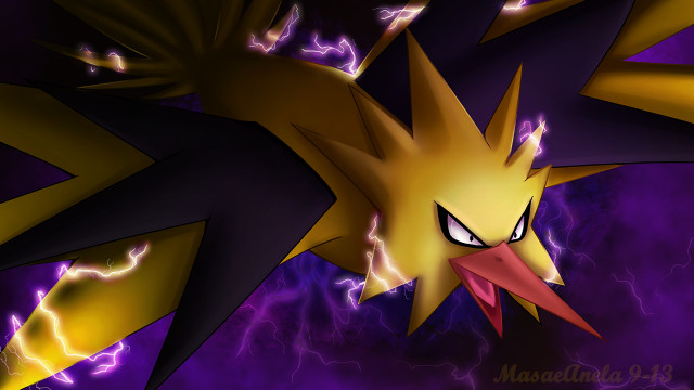 Yellow black pokemon lightning background free wallpaper - medium preview image