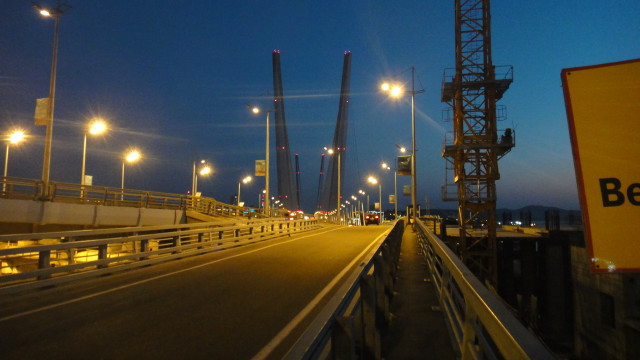 Bridge beware lights crane background free wallpaper - medium preview image
