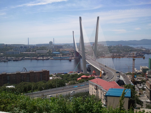 Bridge river city foreground background free wallpaper - medium preview image