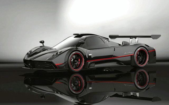 Black sports car red stripes #4 free wallpaper - medium preview image
