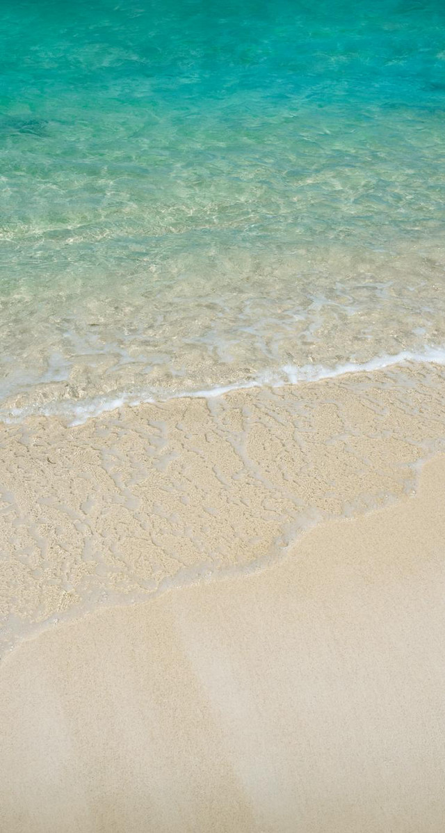 Sandy beach blue ocean white free wallpaper - medium preview image