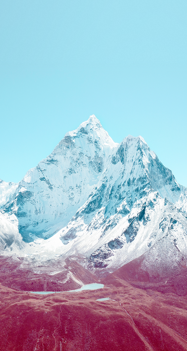 Snow covered mountain red field free wallpaper - medium preview image