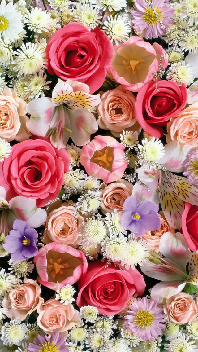 Bunch of flowers middle of free wallpaper - medium preview image