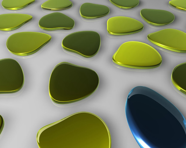 Green blue shapes white surface #2 free wallpaper - medium preview image