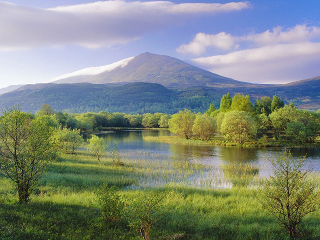 Lake trees mountains clouds foreground #2 free wallpaper - medium preview image