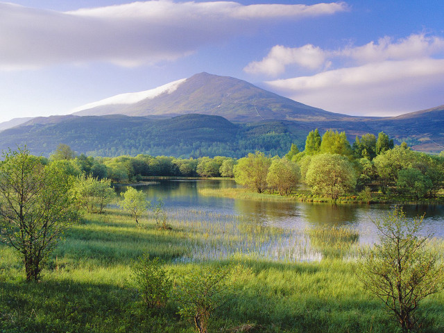 Lake trees mountains clouds foreground #4 free wallpaper - medium preview image