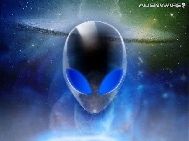Blue alien head black background #2 free wallpaper - medium preview image