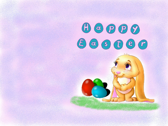 Bunny easter basket happy purple free wallpaper - medium preview image