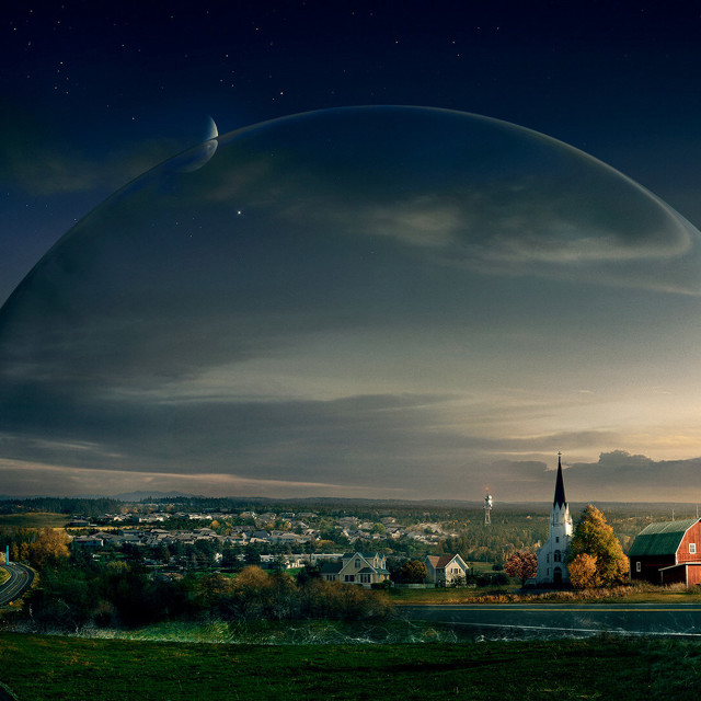 Large object sky town church free wallpaper - medium preview image