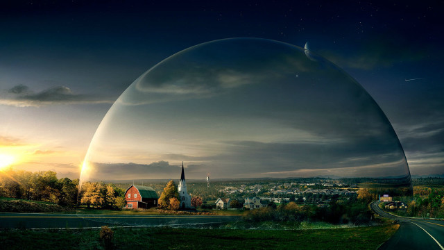 Large bubble object road church free wallpaper - medium preview image