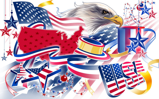 Patriotic eagle flag map american free wallpaper - medium preview image
