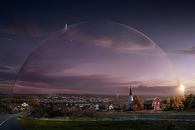 Large bubble road town church free wallpaper - medium preview image