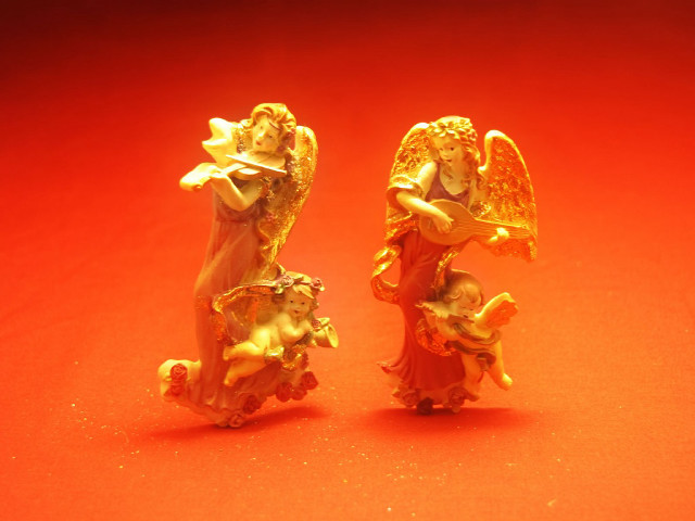 Angel figurines fire twilight baroque free wallpaper - medium preview image