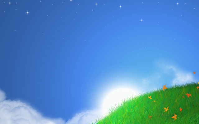 Grassy hill stars sky bright #4 free wallpaper - medium preview image
