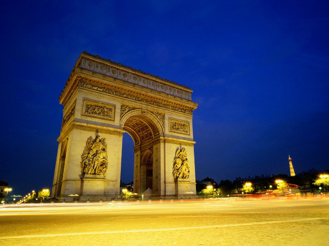 Tall ornate arch statues night #2 free wallpaper - medium preview image