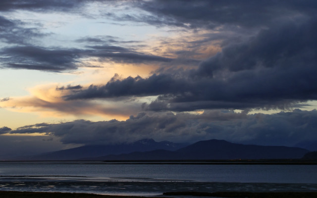Large water cloudy sky mountains free wallpaper - medium preview image