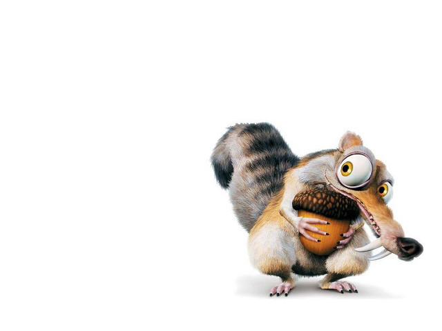 Cartoon squirrel holding nut large free wallpaper - medium preview image