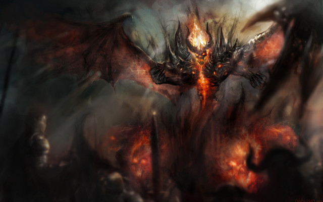 Demonic dragon fire breathing face free wallpaper - medium preview image