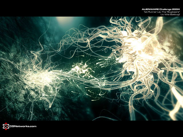 Glowing green magic flower energy free wallpaper - medium preview image