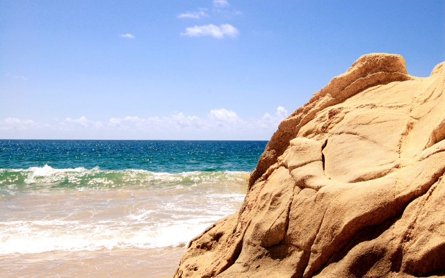 Rock formation beach wave blue #3 free wallpaper - medium preview image