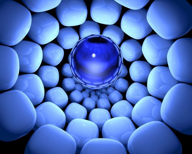 Blue balls circular pattern raytraced free wallpaper - medium preview image