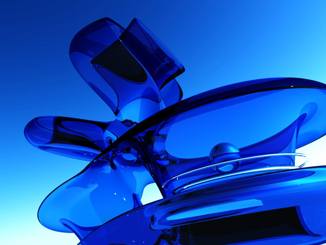 Blue glass sculpture sky clouds free wallpaper - medium preview image