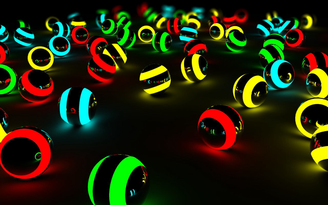Colorful balls numbers dark room free wallpaper - medium preview image