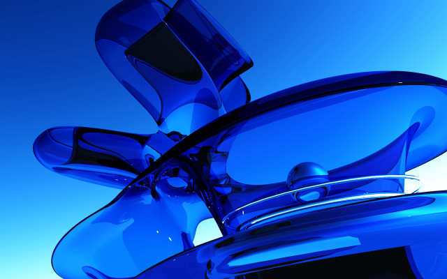 Blue glass sculpture sky background free wallpaper - medium preview image