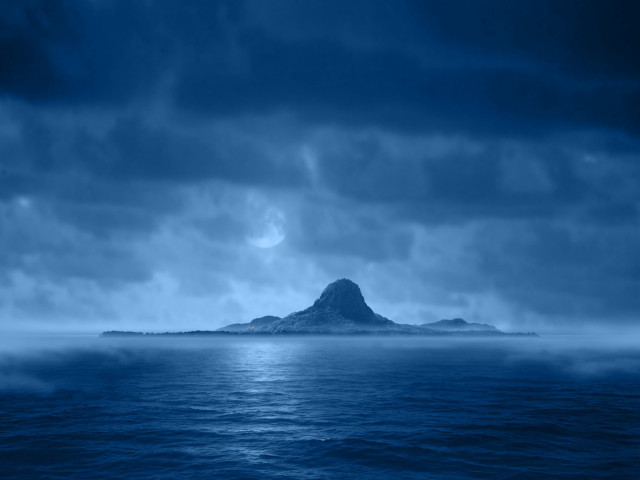 Moonlit lake with island and #2 free wallpaper - medium preview image
