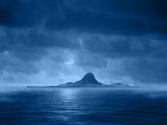 Moonlit lake with island and #3 free wallpaper - medium preview image