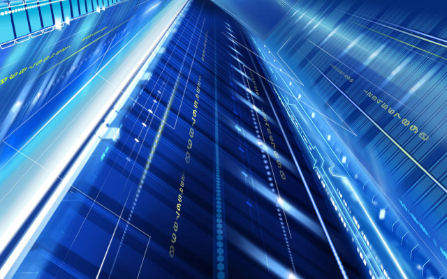 Tall building lights sky blue #2 free wallpaper - medium preview image